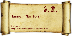 Hammer Marion névjegykártya